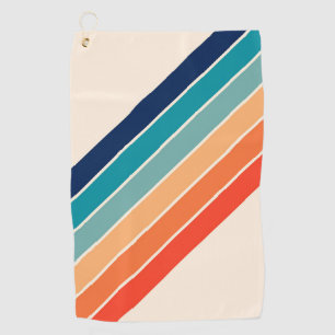 Serviette De Golf Bandes rétro Colorée les années 70 80s Design