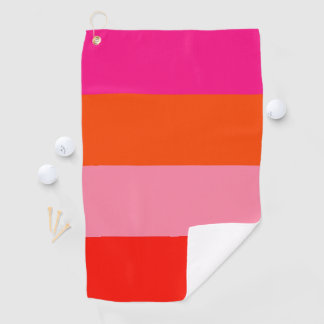 Serviette De Golf Bandes roses chaudes et orange brillantes