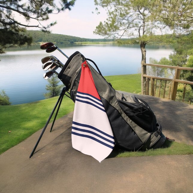 Serviette De Golf Bandes rouges rétro (Golf towel)