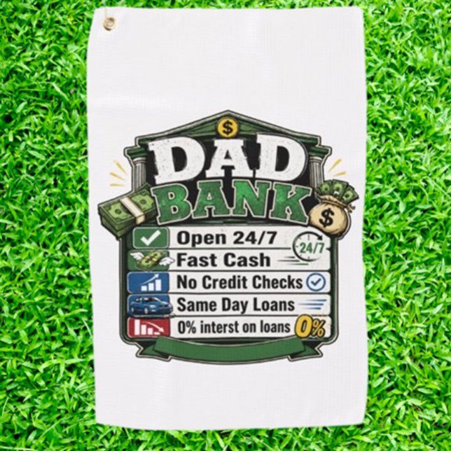 Serviette De Golf Banque papa ( If you want to give Dad a golf gift he’ll truly treasure, Dad Bank are a perfect choice.)