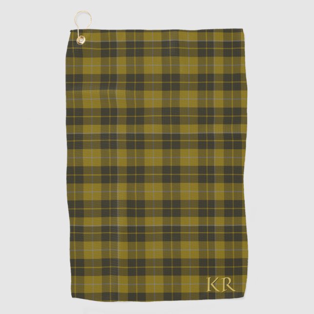 Serviette De Golf Barclay Tartan avec vos initiales, Scottish Plaid (Devant)