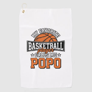 Serviette De Golf Basketball Popo Funny Vintage Sports Design_1