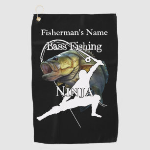 Serviette De Golf Basse Personnalisée Pêche Ninja Dark Fishing Servi