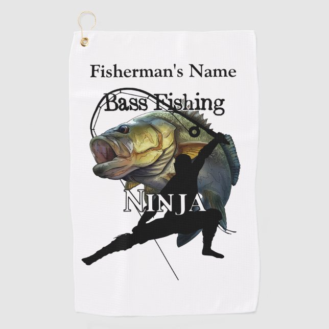 Serviette De Golf Basse Personnelle Pêche Ninja Light Fishing Servie (Devant)