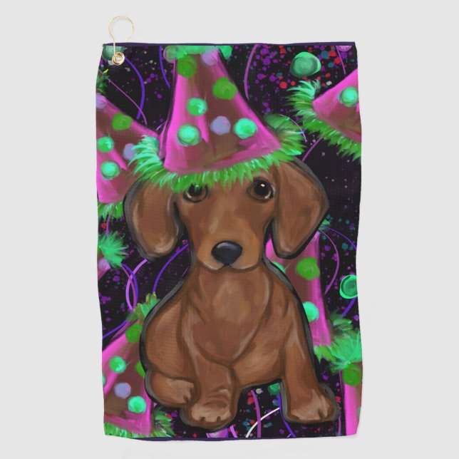 Serviette De Golf Basset allemand          (Devant)
