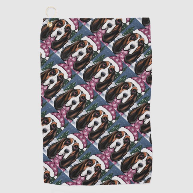 SERVIETTE DE GOLF BASSET HOUND  (Devant)
