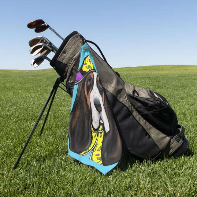 Serviette De Golf Basset Hound  (Vert)