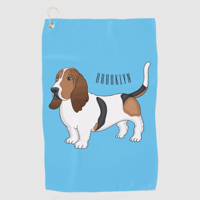 Serviette De Golf Basset hound dessin de chien (Devant)