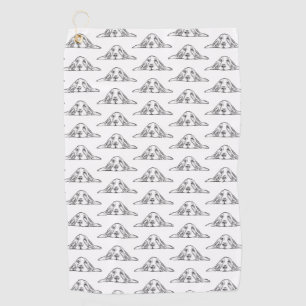 Serviette De Golf basset hound noir blanc yeux de chiot simple