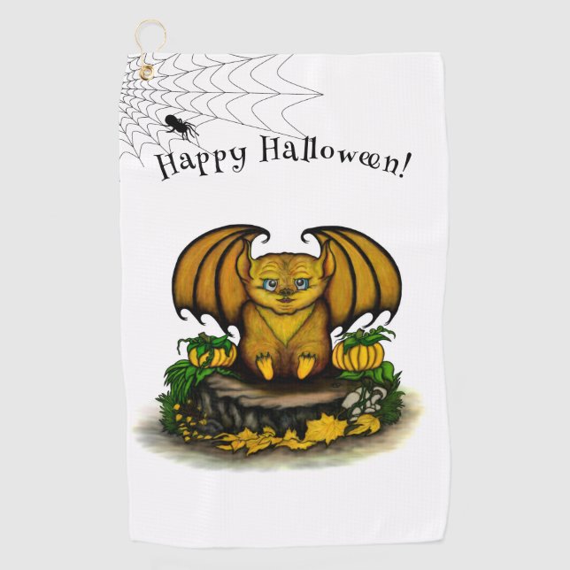 Serviette De Golf Bat d'Halloween mignonne (Devant)