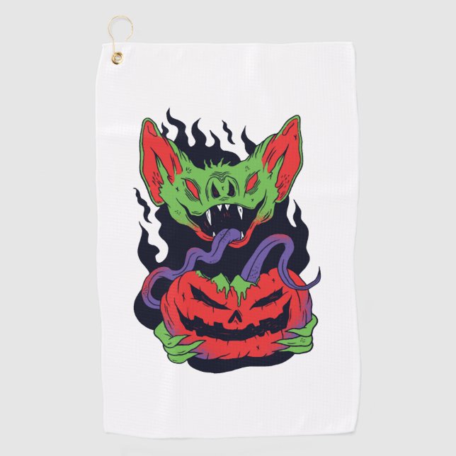 Serviette De Golf Bat Halloween - Scandale Vampire Citrouille Hallow (Devant)