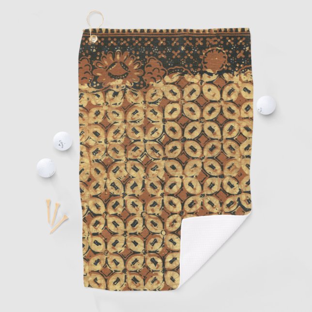 Serviette De Golf Batik Earthy Coffee Bean Élégant Rustique robuste (En situation)