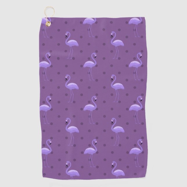 Serviette De Golf Beau Motif d'Flamant rose Tropical (Devant)