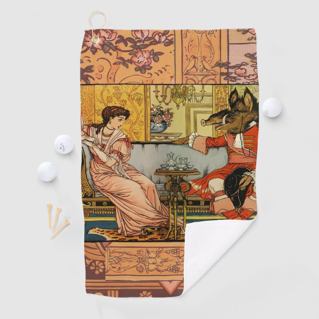 Serviette De Golf Beauté Beast Classic Fairy Tale Caractères (En situation)