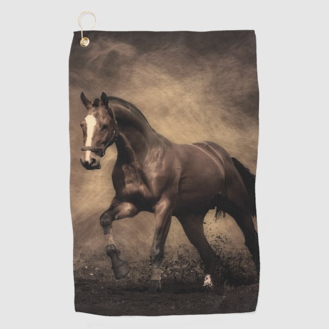 Serviette De Golf Beautiful horse throw pillow (Devant)
