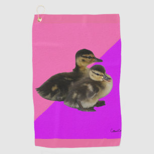 Serviette De Golf Bébé Canards sur framboise rose et sorbet pourpre
