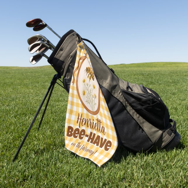 Serviette de golf 'Bee-Have on the Fairway' (Vert)