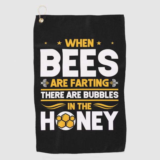 Serviette De Golf Beekeeper Gift | When Bees Are Farting (Devant)