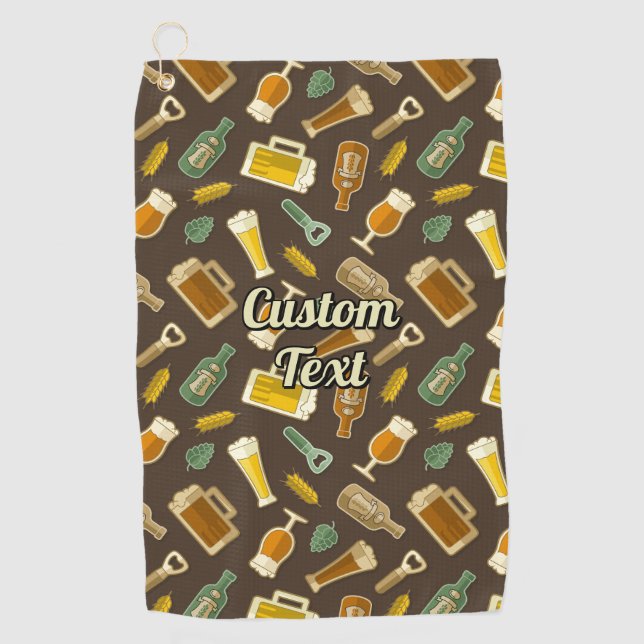 Serviette De Golf Beer Icons Motif Golf Serviette (Devant)