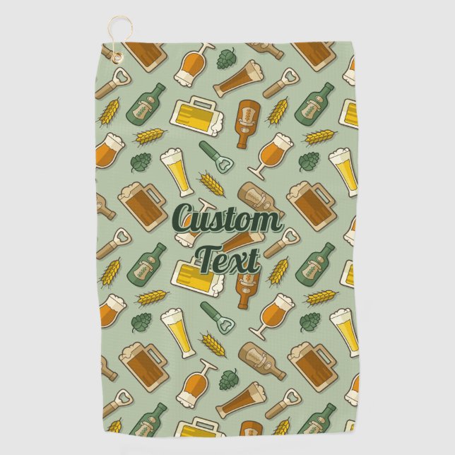 Serviette De Golf Beer Icons Motif Golf Serviette (Devant)