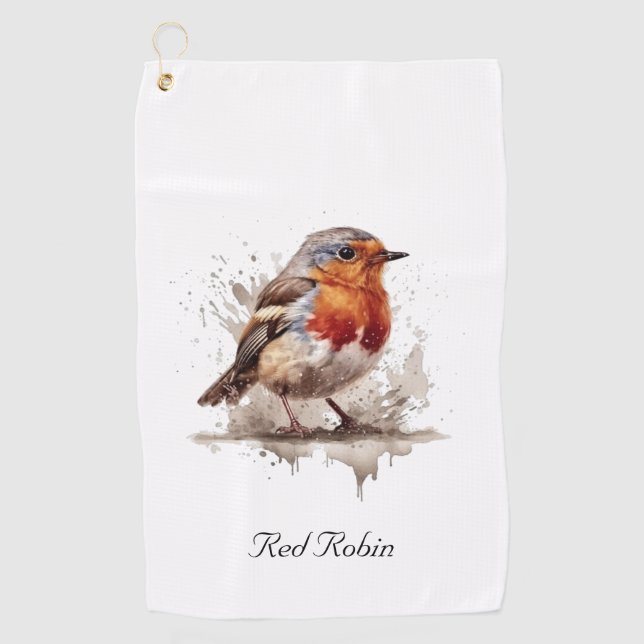 Serviette De Golf Bélier rouge mignon en aquarelle personnalisable (Devant)