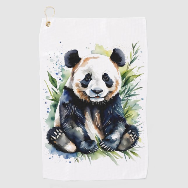 Serviette De Golf Belle aquarelle Panda Bear (Devant)