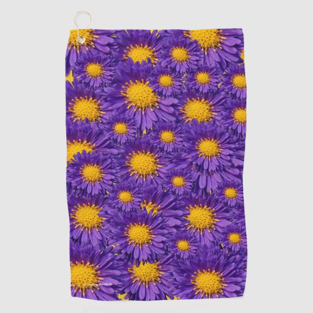 Serviette De Golf Belle marguerite violette Michaelmas (Devant)