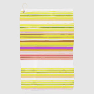 Serviette De Golf Belles rayures jaunes blanches