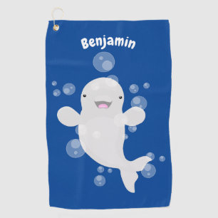 Serviette De Golf Béluga mignon bulles dessin de dessin animé