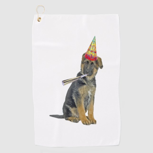 Serviette De Golf berger allemand Anniversaire (Devant)