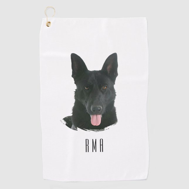 Serviette De Golf Berger Allemand Noir (Devant)