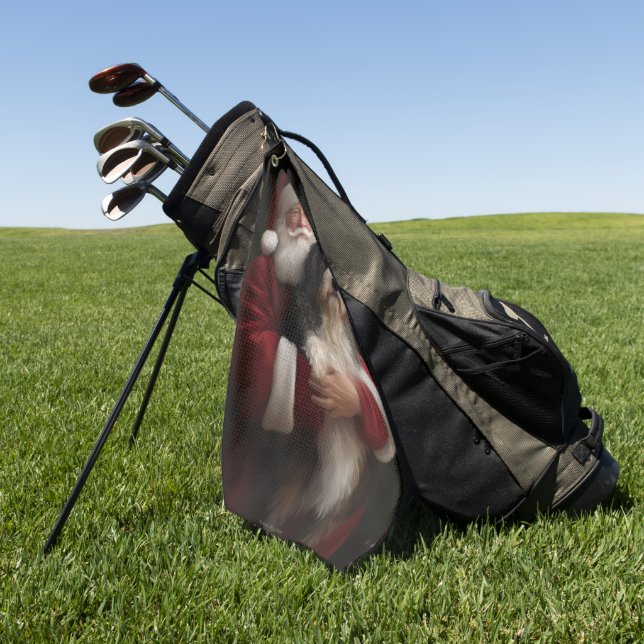 Serviette De Golf Bernedoodle avec Noël Festif du Père Noël (Vert)