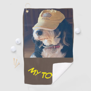 Serviette De Golf Bernedoodle chien en jaune golf photo casquette