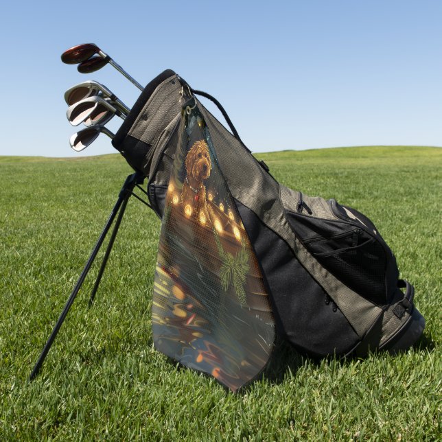 Serviette De Golf Bernedoodle Noël Festival Voyage (Vert)