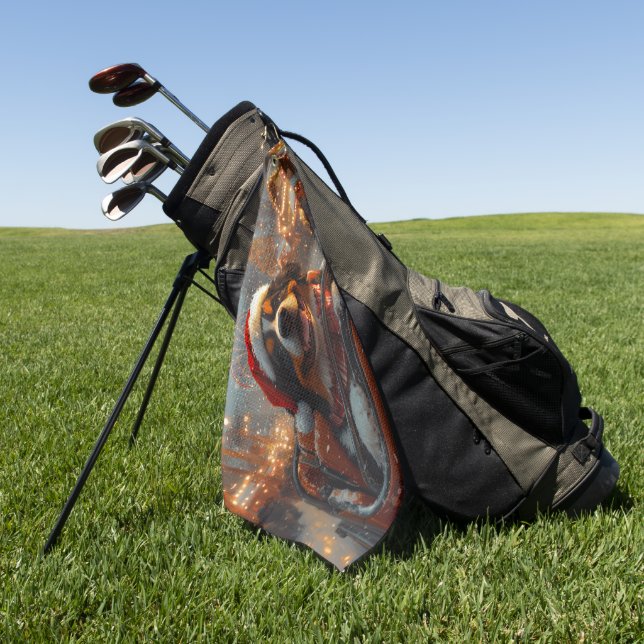 Serviette De Golf Bernois Mountain Dog Roller Dessous de verre Noël (Vert)