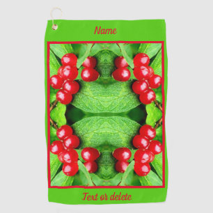 Serviette De Golf Berries rouges avec gouttes de pluie Abstrait Pers