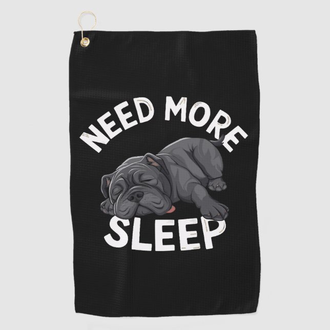 Serviette De Golf Besoin de plus d'Humour de Bulldog de sommeil pour (Devant)