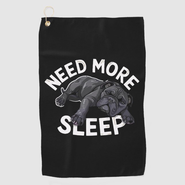 Serviette De Golf Besoin d'Humour de Bulldog de sommeil pour les Amo (Devant)