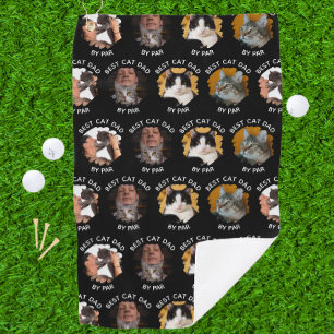 Serviette De Golf Best Cat Dad by Par with Your 4 Cat’s Photo
