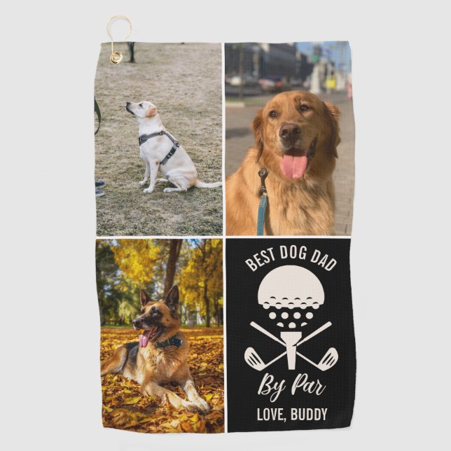 Serviette De Golf Best Chien Papa Par Par Custom Chien 3 Photo Fête  (Devant)
