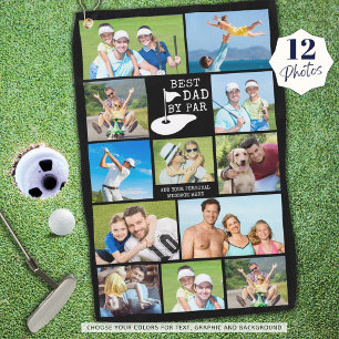 Serviette De Golf BEST DAD BY PAR PAR 12 Photo Collage personnalisé