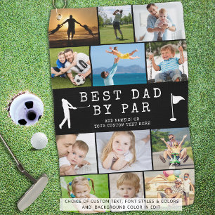 Serviette De Golf BEST DAD BY PAR PAR 12 Photo Collage personnalisé