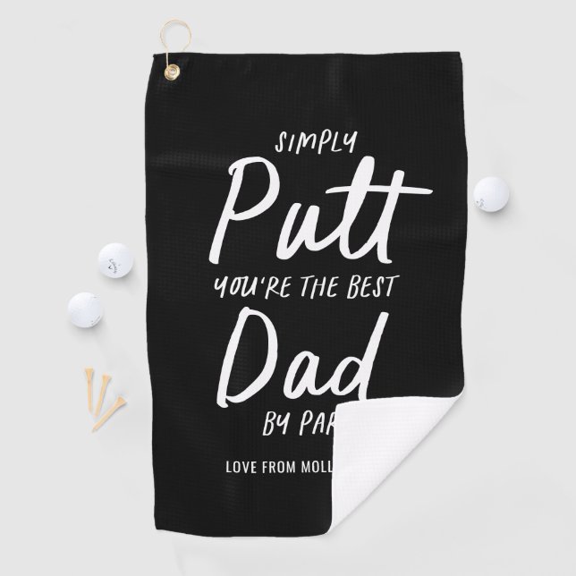 Serviette De Golf Best Dad By Par Photo Golf Fête des pères noir bla (En situation)