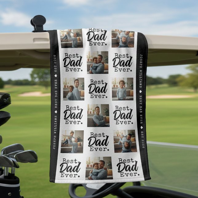 Serviette De Golf Best Dad Ever Photo Collage Father's Day (Best Dad Ever Photo Collage Father's Day Golf Towel
)