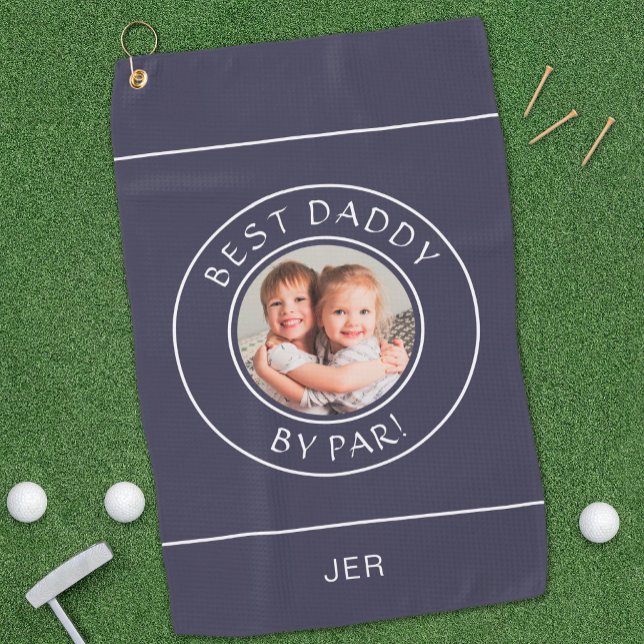 Serviette De Golf Best Daddy By Par Par Golfer Modern Photo Marine B (Best Daddy By Par Golfer Modern Photo Navy Blue Golf Towel)
