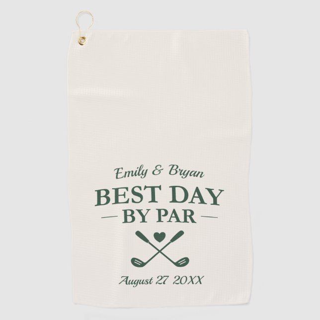 Serviette De Golf Best Day by Par Modern Personalized Wedding (Devant)