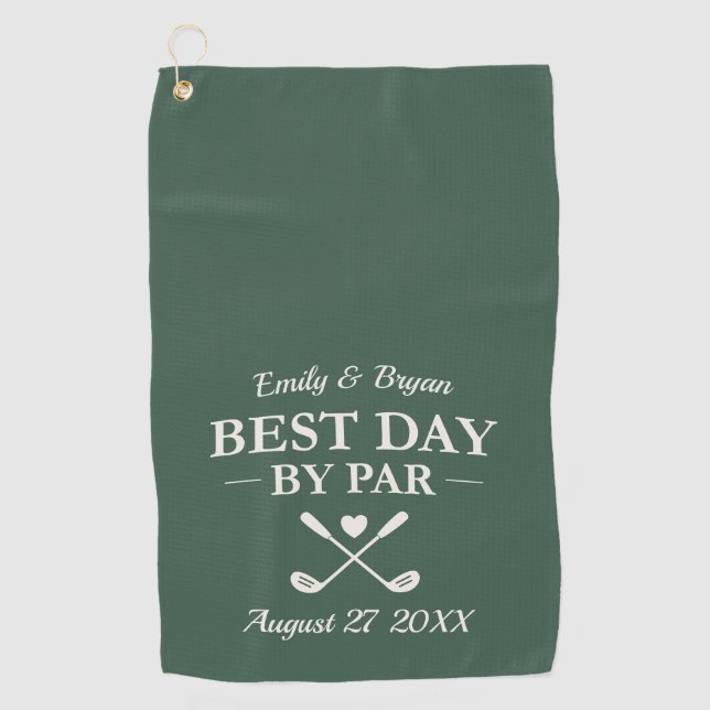 Serviette De Golf Best Day by Par Personalized Wedding (Devant)