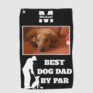 Serviette De Golf Best Dog Dad By Par Golf avec photo personnalisée