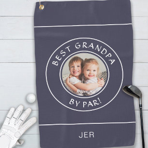 Serviette De Golf Best Grandpa By Par Golfer Modern Photo Cadeau Ble