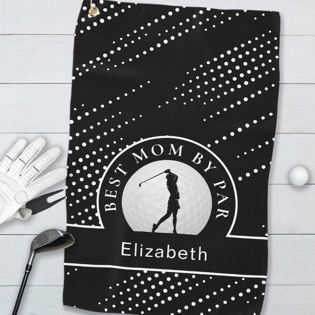 Serviette De Golf Best Mom By Par Par Golfer Modern Sports Noir & Bl (Best Mom By Par Golfer Modern Sports Black & White Golf Towel)